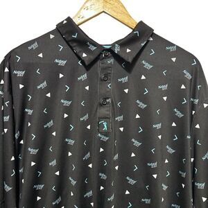 Bogey Bros Mens Natural Slice Golf Polo Shirt XXL Black Logo Performance Stretch